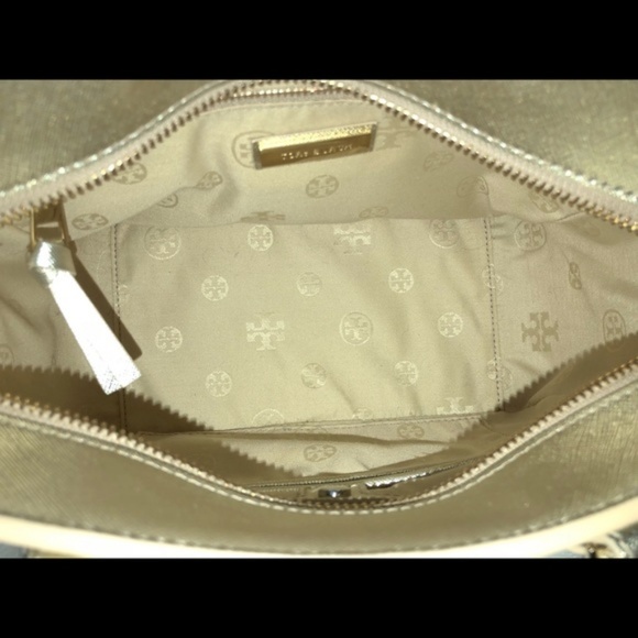Tory Burch Robinson Soft Gold Satchel - Picture 7 of 7